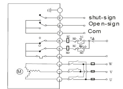 AC380V三相電源電動(dòng)蝶閥接線圖、電動(dòng)球閥接線圖