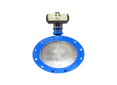 不銹鋼D671X對夾式氣動蝶閥圖